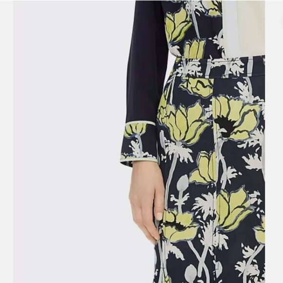 $258 TORY BURCH Printed Jersey Skirt Navy Poppies Bloom Size L NEW WITH TAG! - Picture 5 of 11